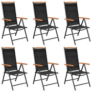 Folding garden chairs 6 units textilene black v8345 Vetonek