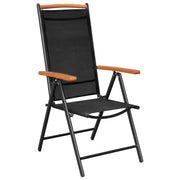 Vetonek Folding garden chairs 6 units textilene black