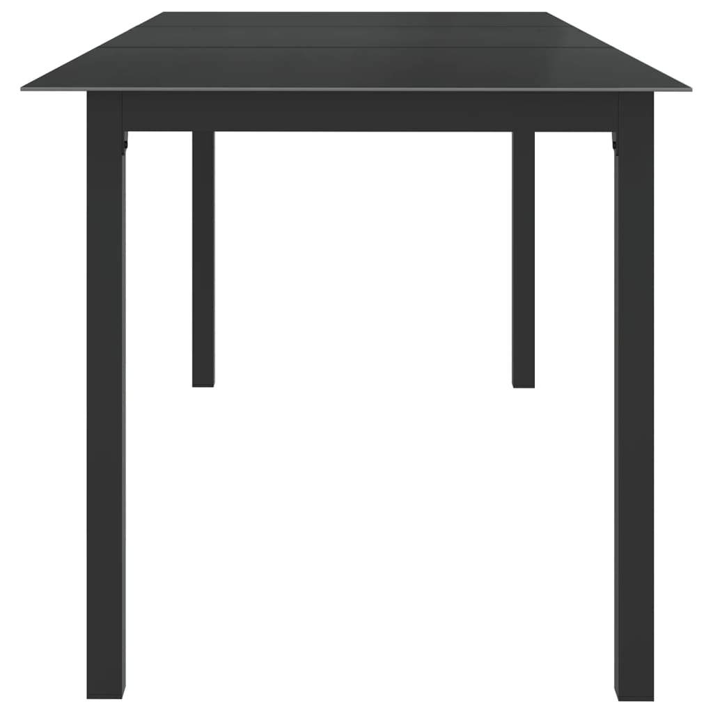 Black Aluminum and Glass Table 190x90x74cm