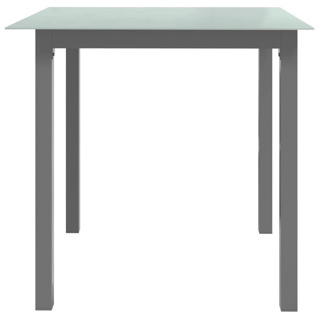 Aluminum and Glass Glass Table 80x80x74 cm