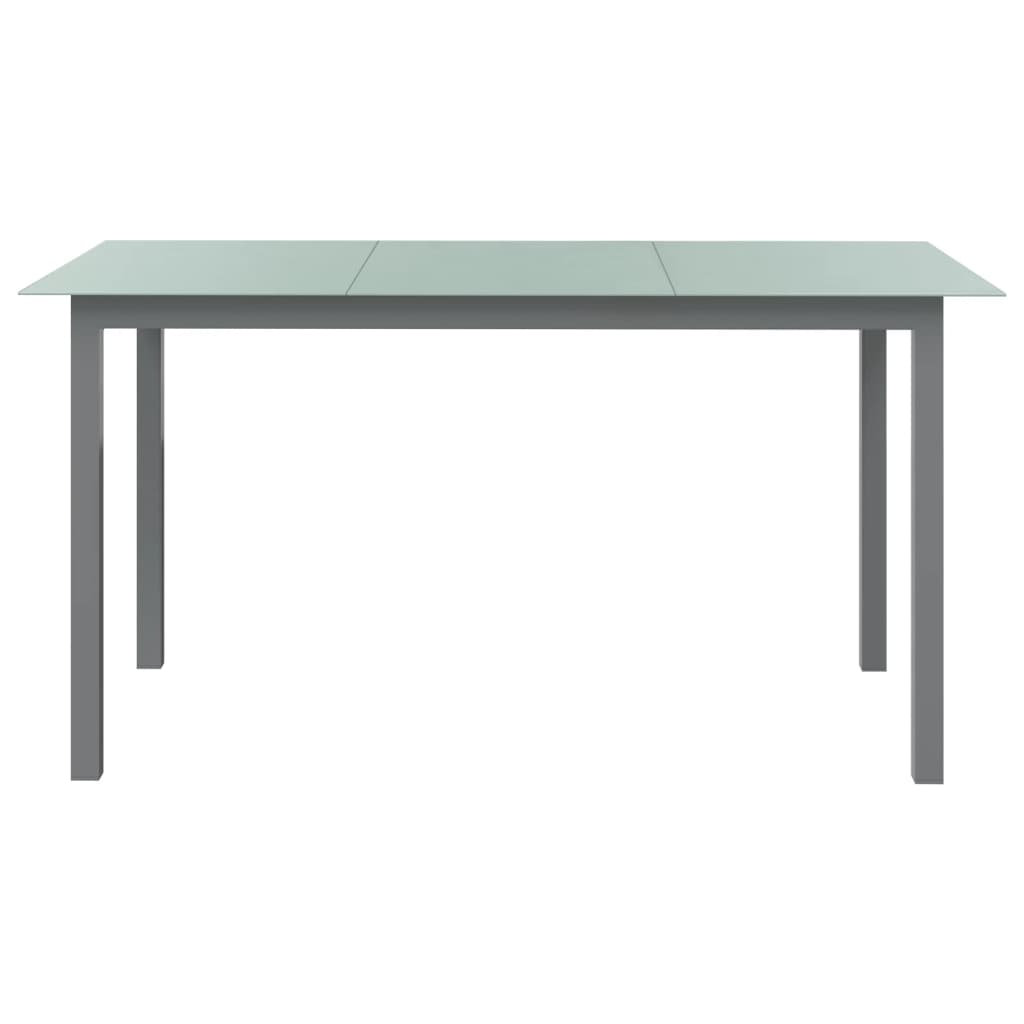 Mesa de jardín de aluminio y vidrio gris claro 150x90x74 cm vidaXL