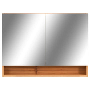 Mueble de baño con espejo led mdf roble 80x15x60 cm v9618 - Vetonek