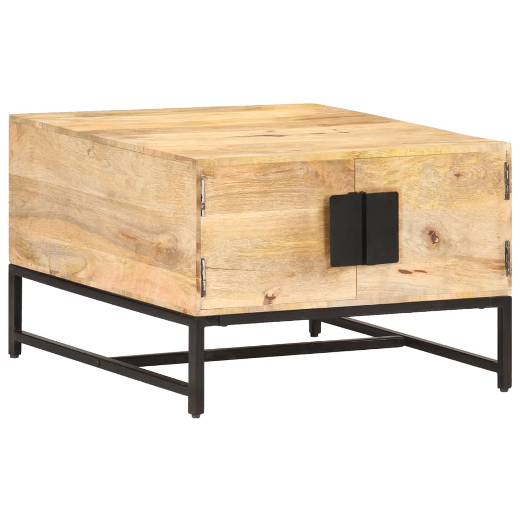 Vetonek Mesa de centro madera maciza de mango 67x67x45 cm