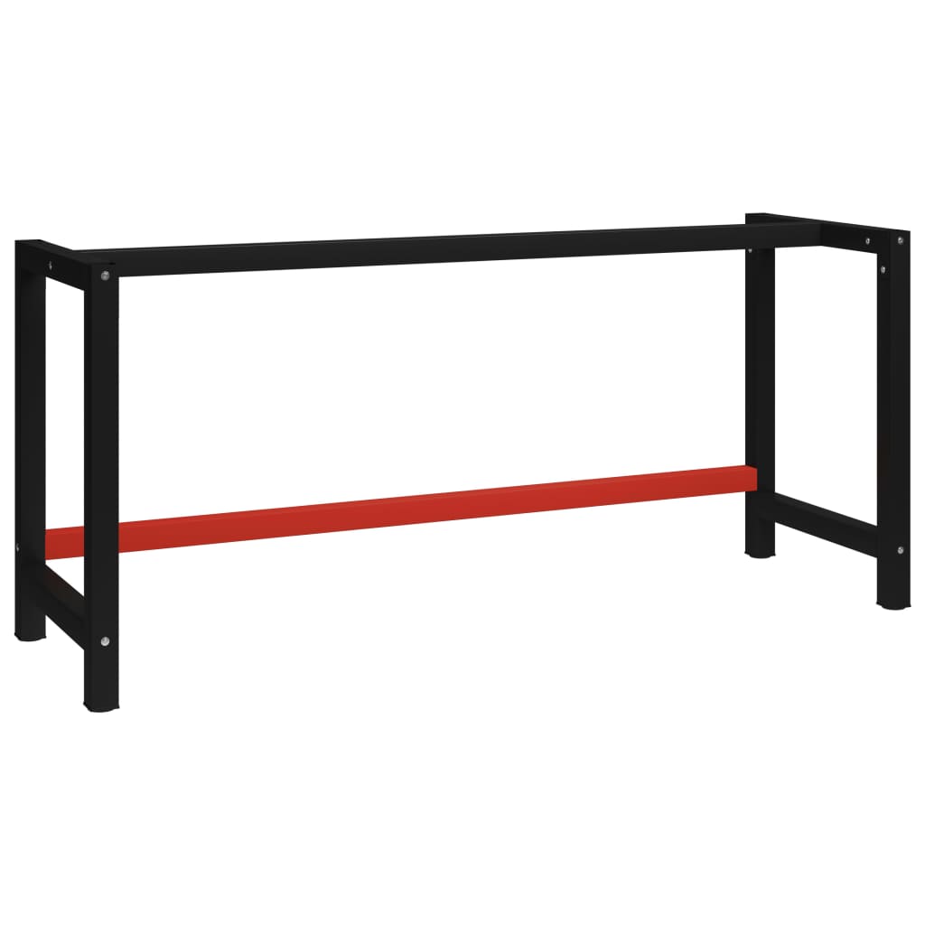 Black and red metal workbench structure 175x57x79 cm V1567 Vetonek