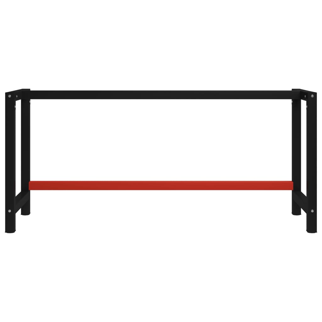 Black and red metal workbench structure 175x57x79 cm V1567 Vetonek