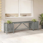 Banc de jardin avec 2 jardinières en bois d'acacia gris 150 cm v23 Vetonek