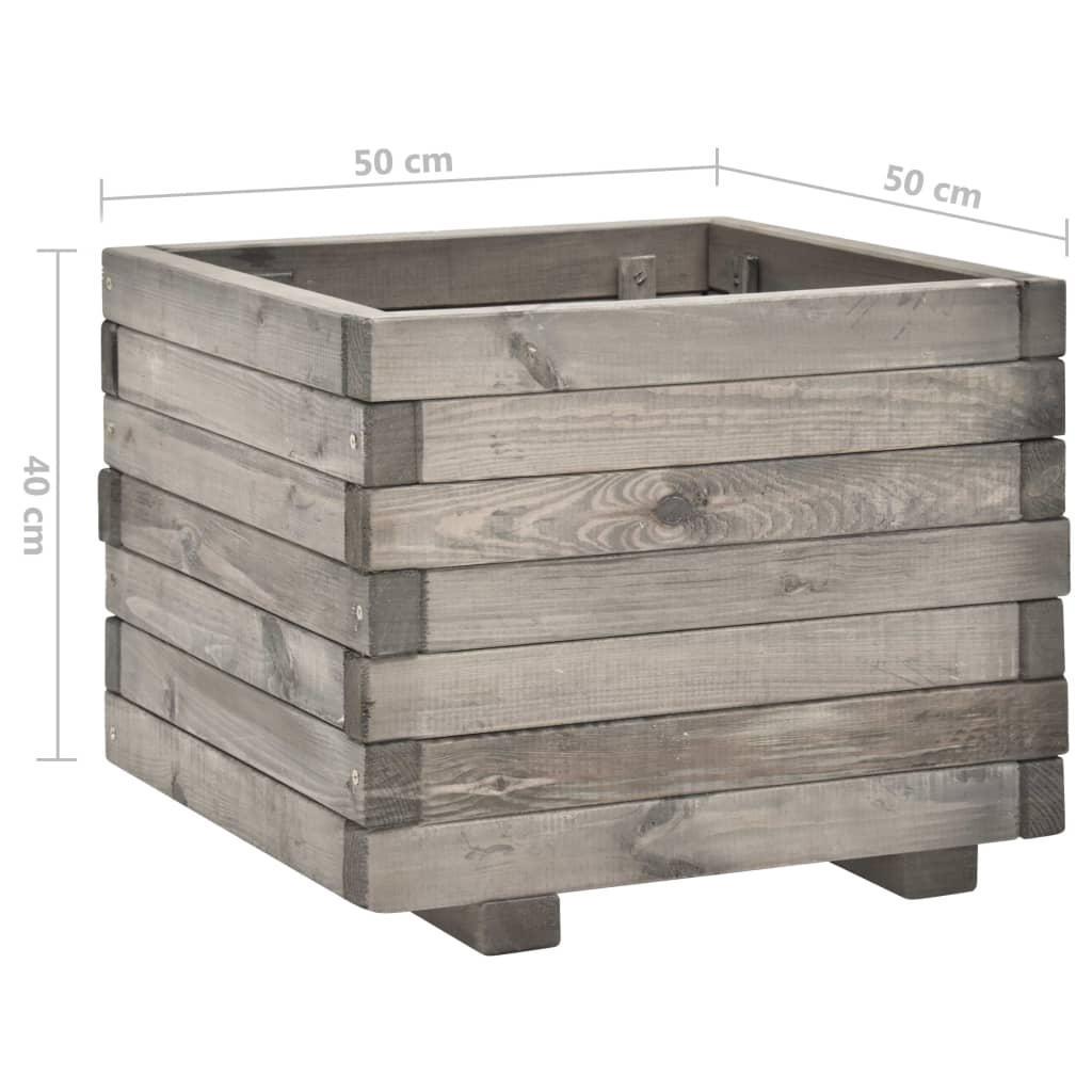 Jardinera de madera de pino maciza 50x50x40 cm vidaXL