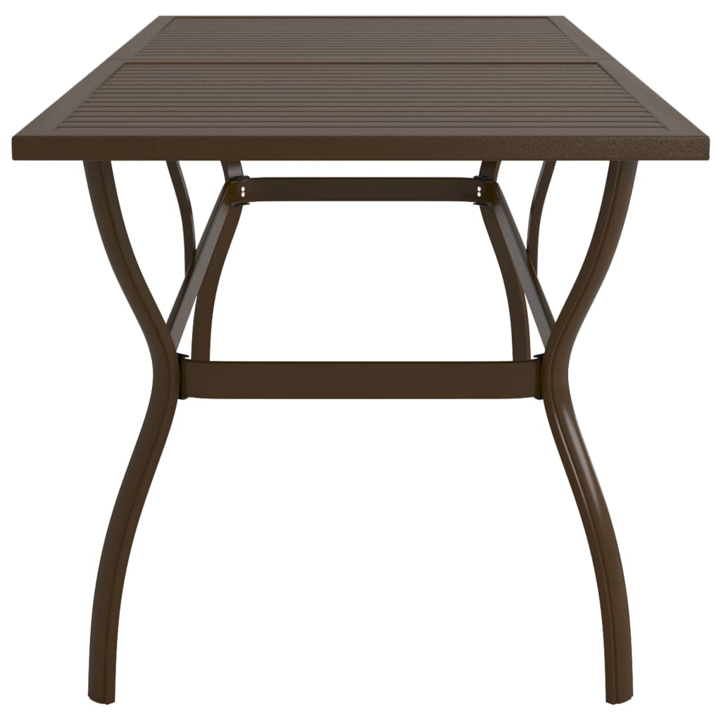 Brown Steel Garden Table 190x80x72 cm