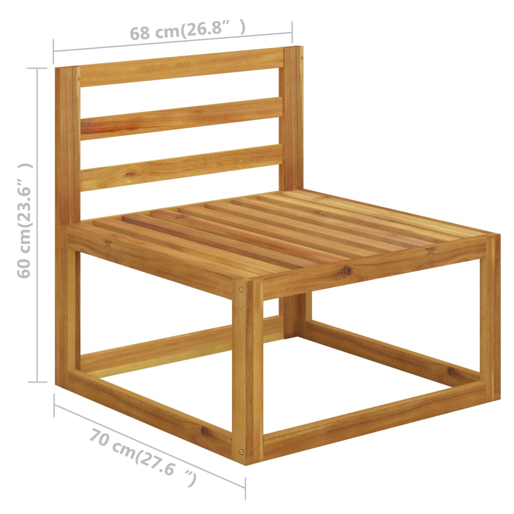 Set de sofá de jardín 2 pzas con cojín madera maciza de acacia vidaXL