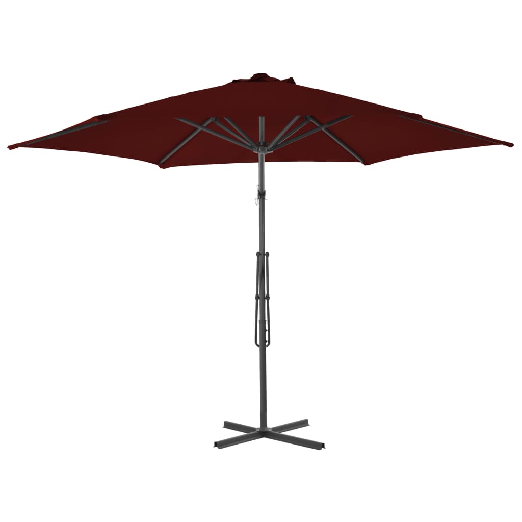 Guarda -chuva de jardim com um bastão de aço vermelho corda 300x230 cm