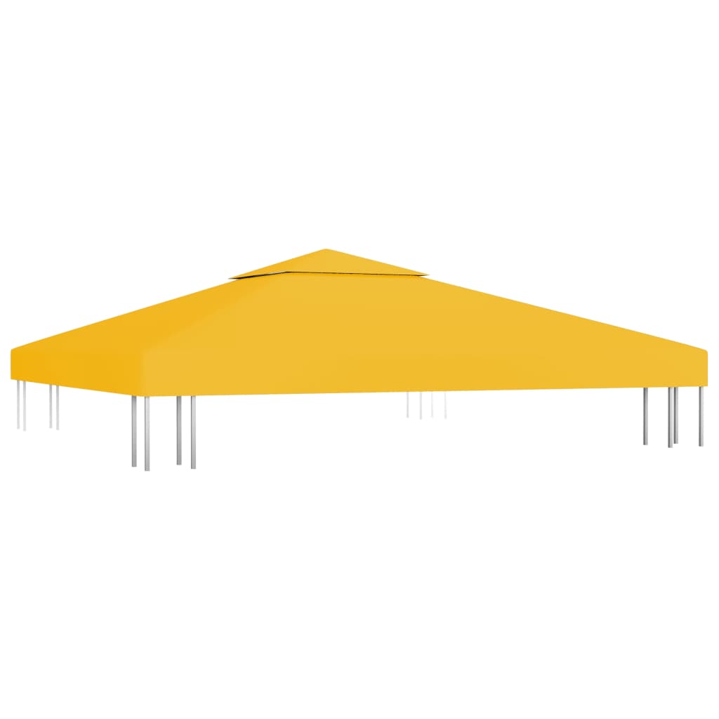 Toldo de cenador 2 niveles 310 g/m² 3x3 m amarillo