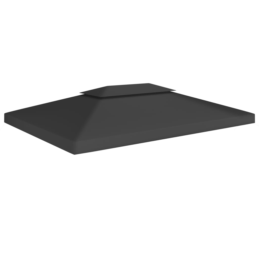 Vetonek Toldo de cenador 2 niveles 310 g/m² 4x3 m negro