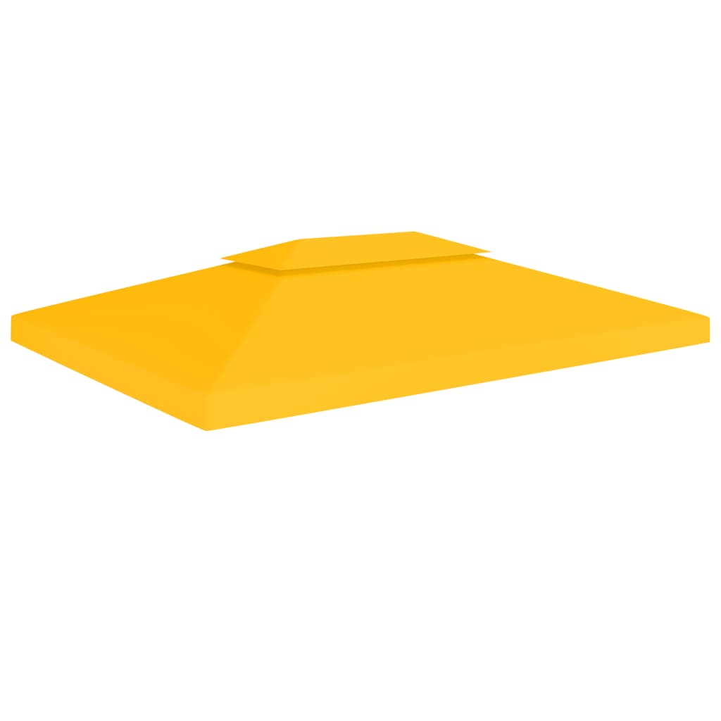 Toldo de cenador 2 niveles 310 g/m² 4x3 m amarillo