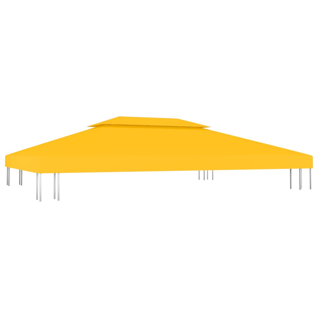 Toldo de cenador 2 niveles 310 g/m² 4x3 m amarillo