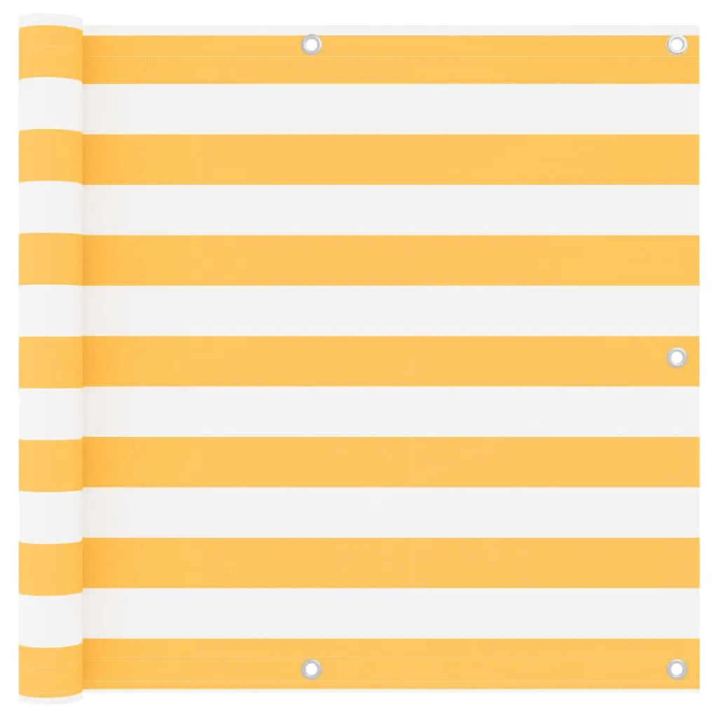 Toldo para balcón tela oxford blanco y amarillo 90x300 cm v7170 Vetonek