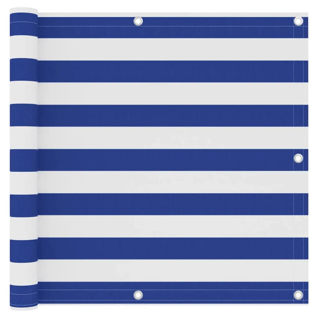 Toldo para balcón tela oxford blanco y azul 90x300 cm v7293 Vetonek