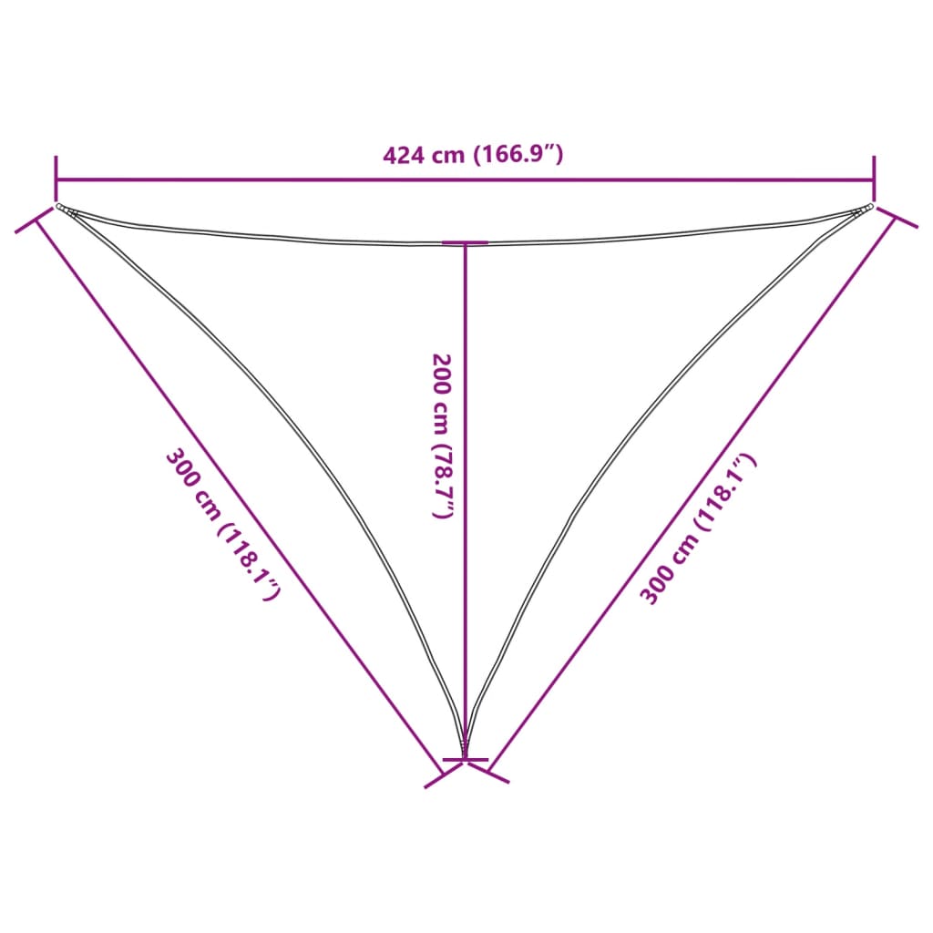 Toldo de vela triangular tela Oxford gris antracita 3x3x4,24 m