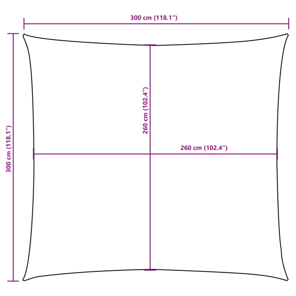 Square sail awning oxford fabric 3x3 m