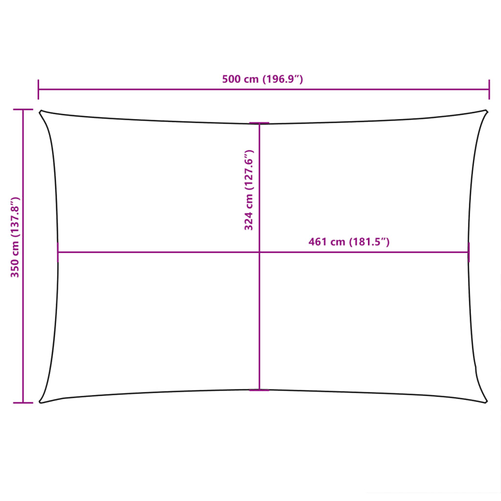 Rectangular candle awning white oxford fabric 3.5x5 m