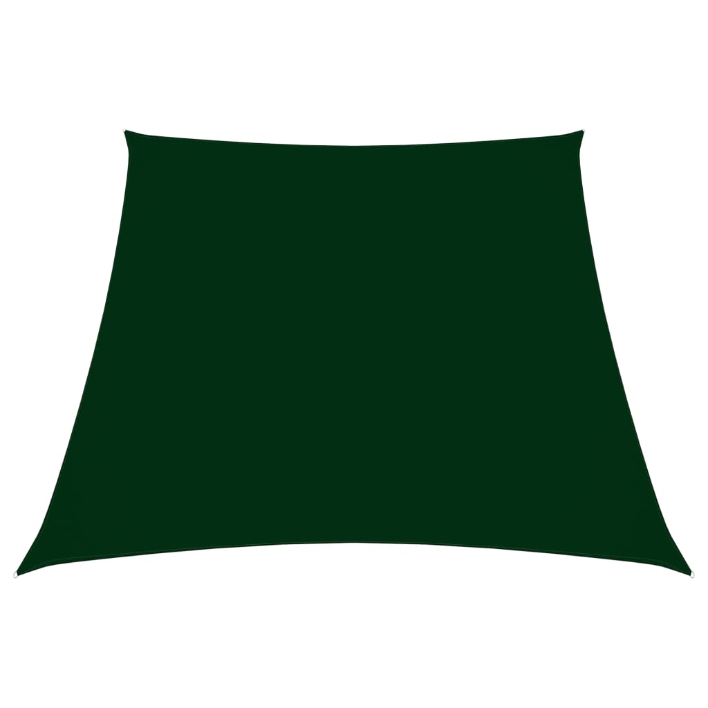 Vetonek Toldo de vela trapezoidal de tela oxford verde oscuro 3/5x4 m