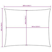 Toldo de vela rectangular de tela oxford azul 5x6 m V2952 Vetonek