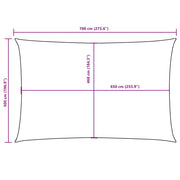 Toldo de vela retangular tecido Oxford preto 5x7 m V5168 Vetonek