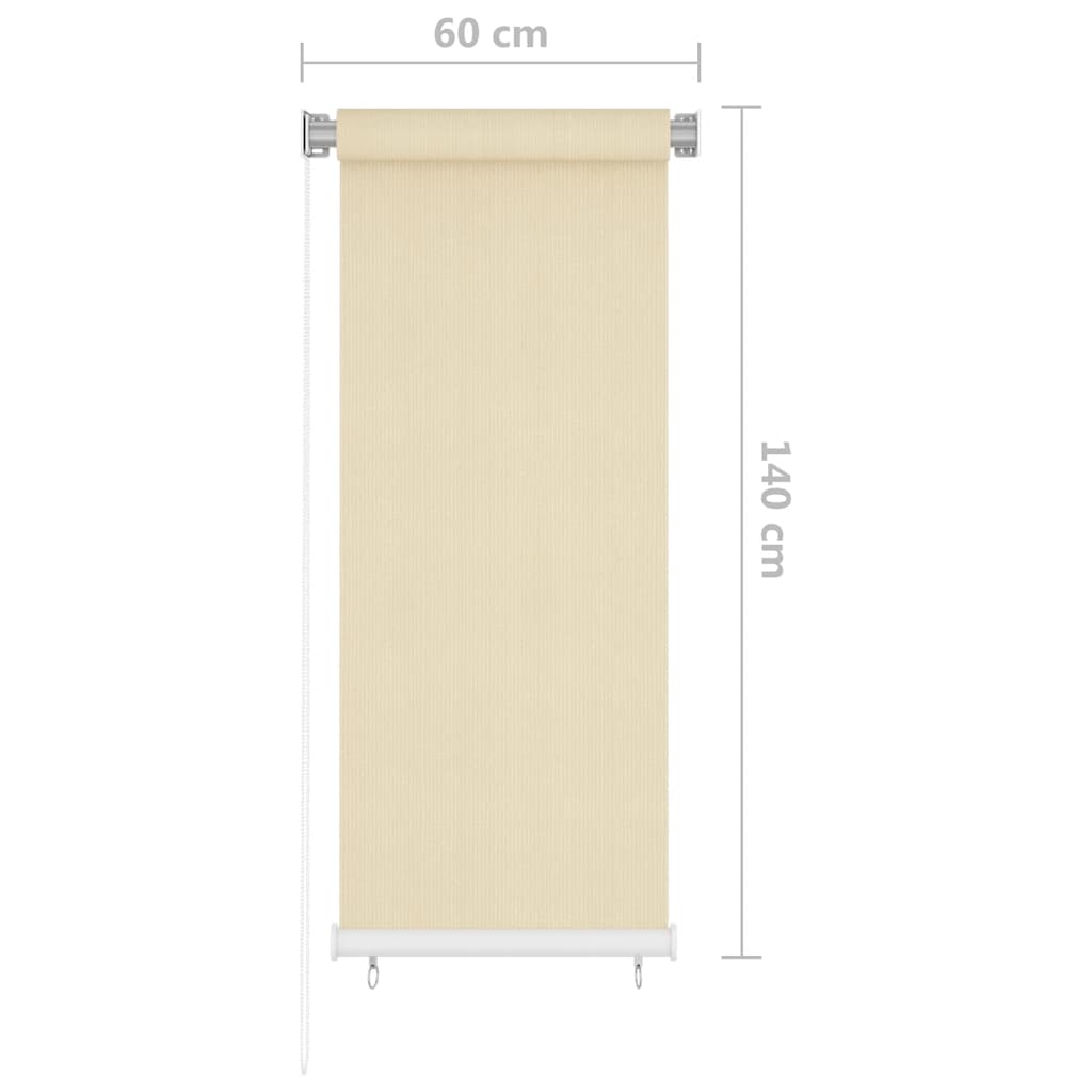 Persiana enrollable de exterior hdpe crema 60x140 cm v6226 - Vetonek