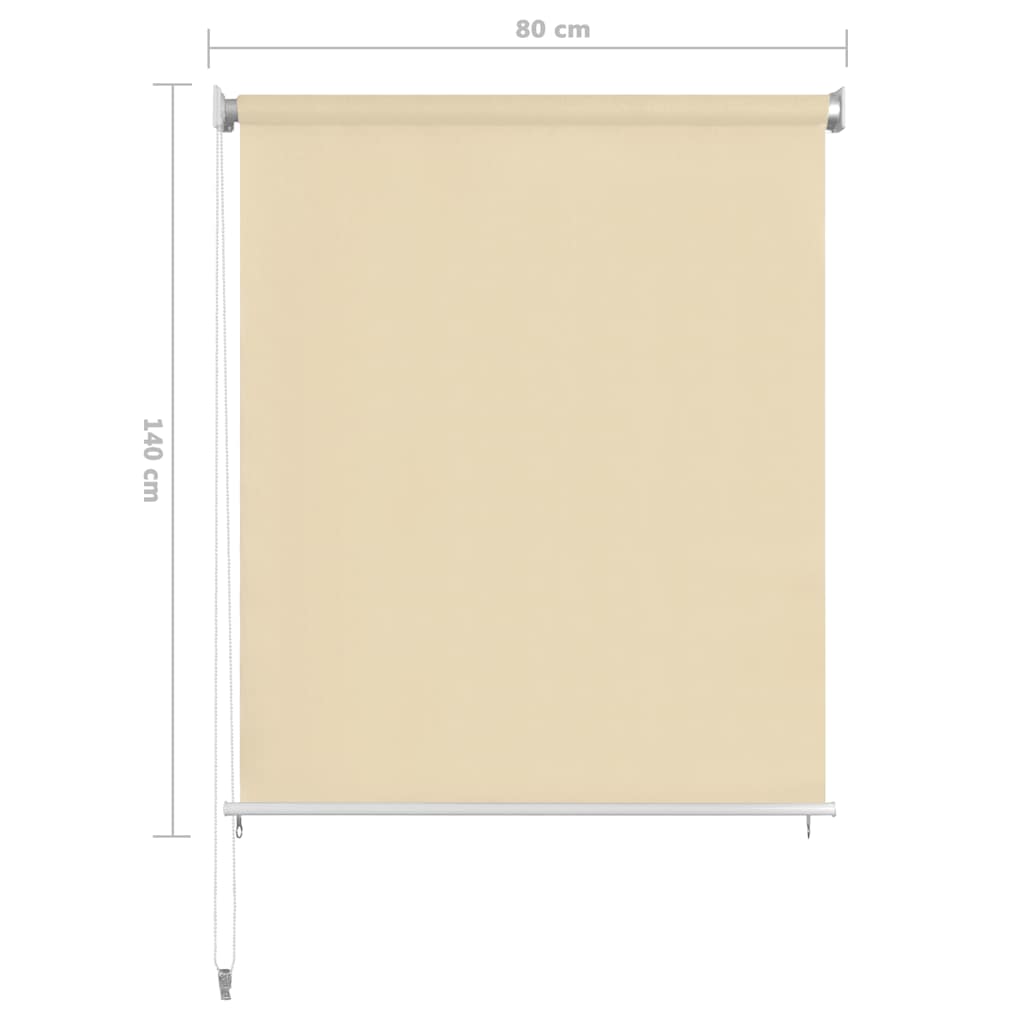Persiana enrollable de exterior HDPE crema 80x140 cm - Vetonek