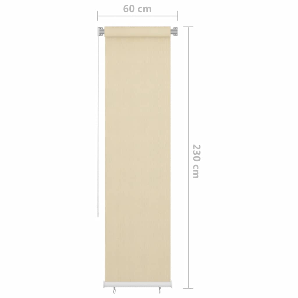 Persiana enrollable de exterior hdpe crema 60x230 cm v6356 - Vetonek