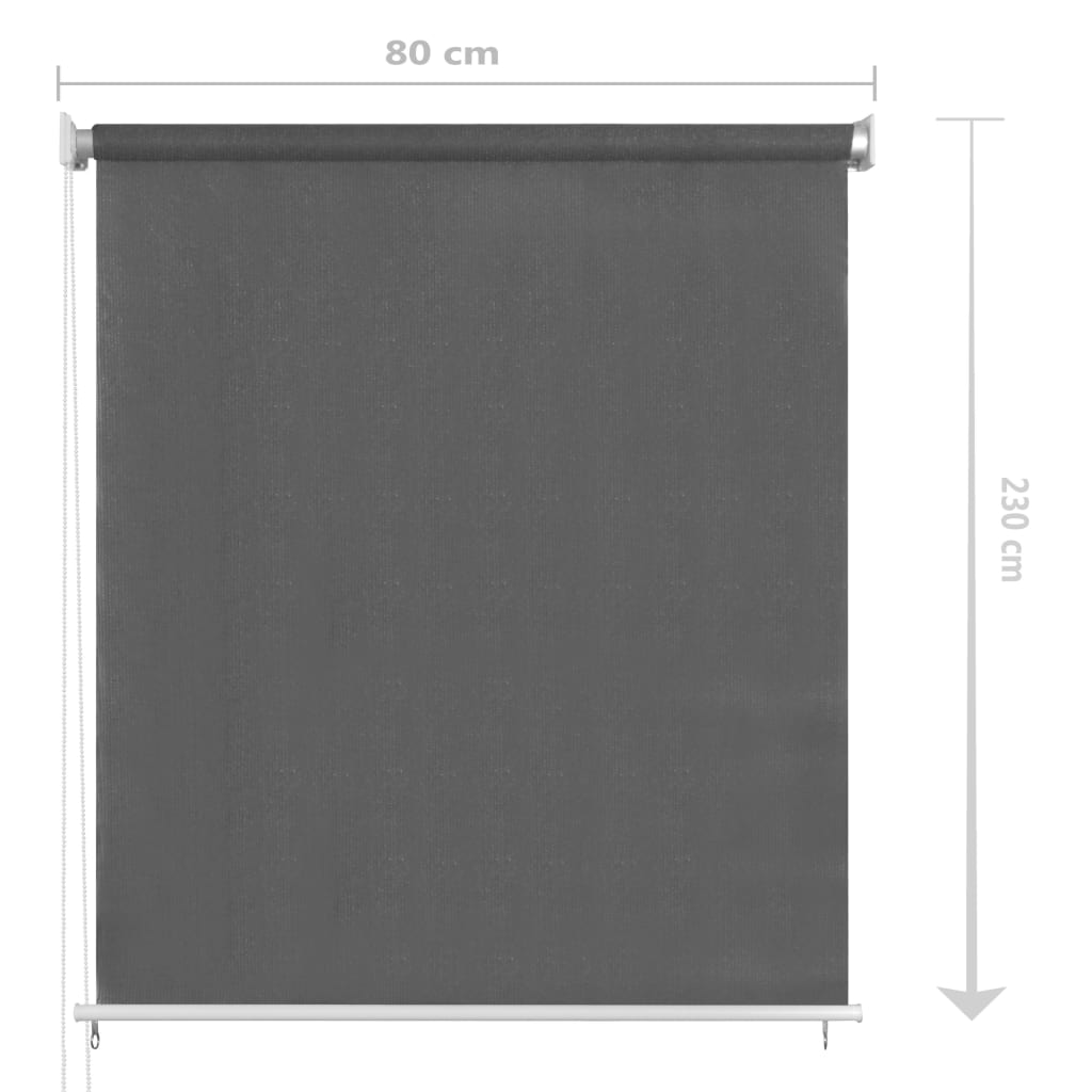 Persiana enrollable de exterior 80x230 cm gris antracita