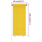 Persiana enrollable de exterior 60x140 cm amarillo v8824 - Vetonek