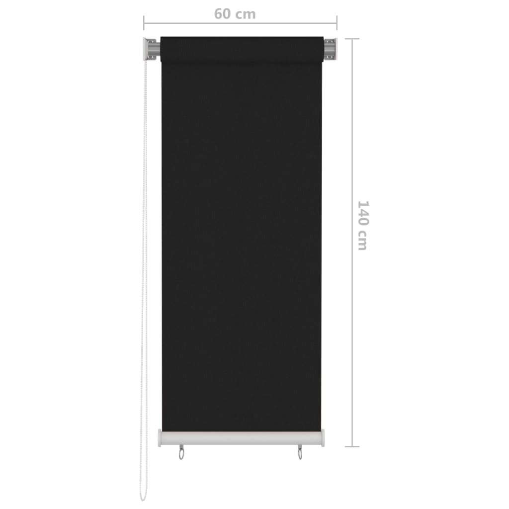 Persiana enrollable de exterior 60x140 cm negro v9609 - Vetonek