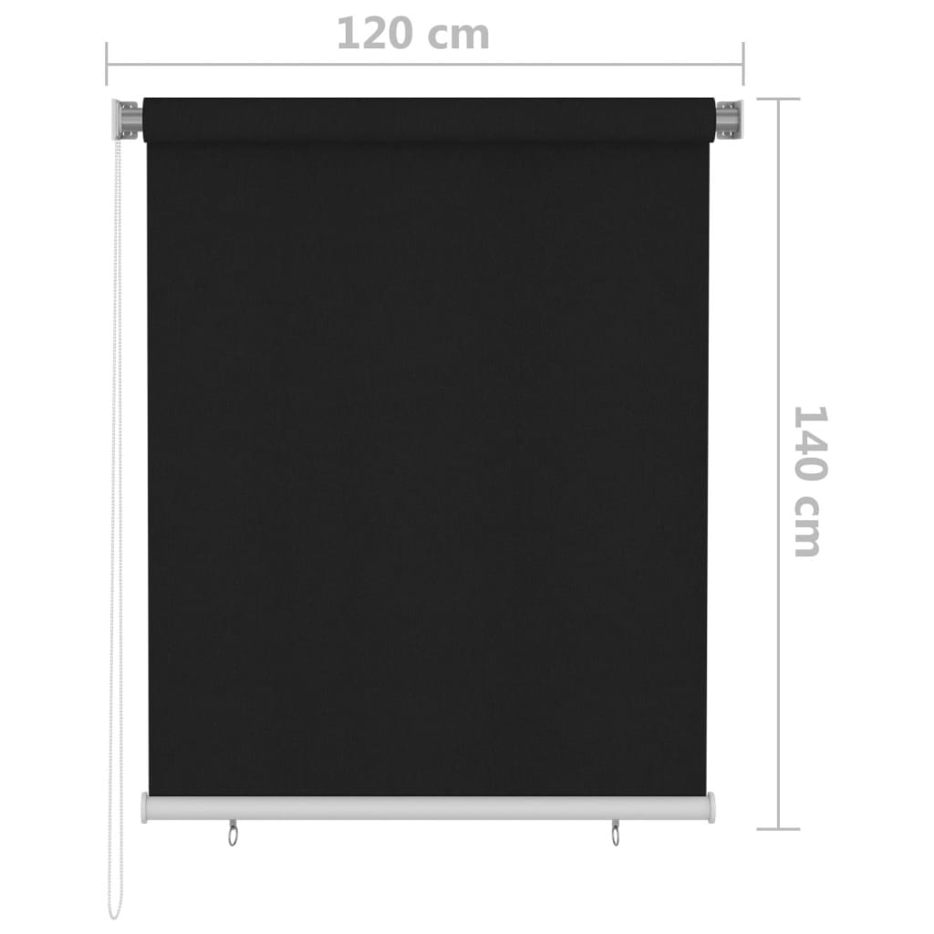 Persiana enrollable de exterior 120x140 cm negro vidaXL