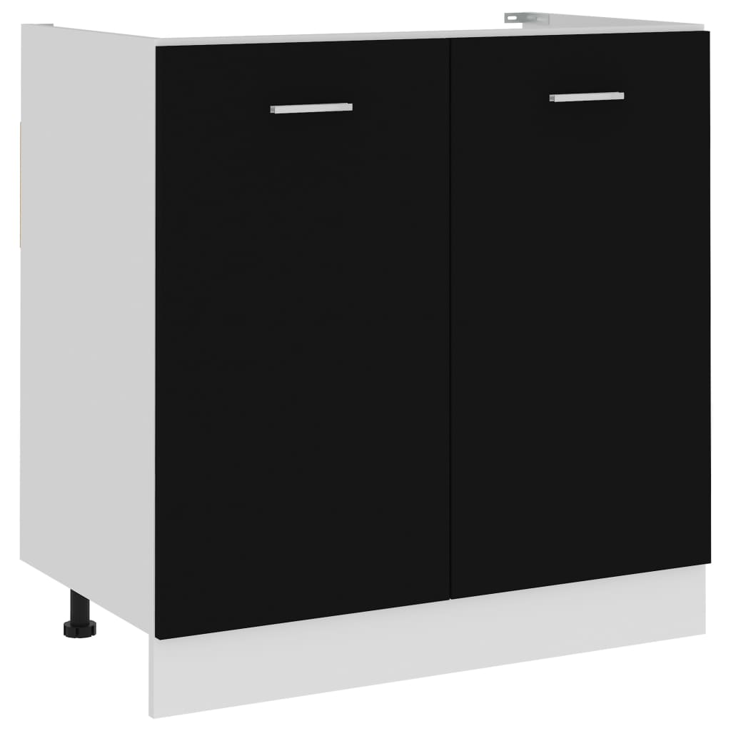 Pedimento preto do gabinete inferior 80x46x81.5cm