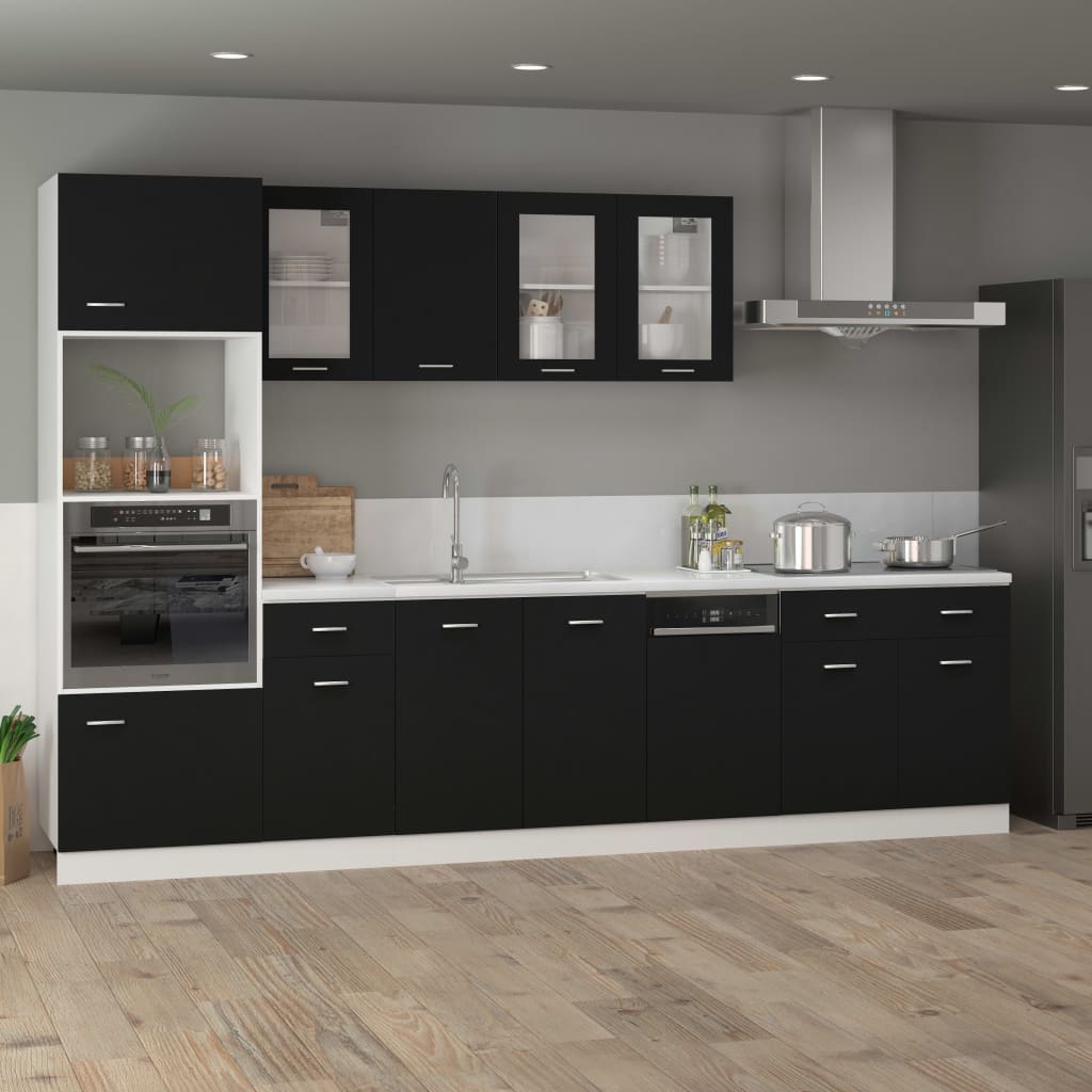 Mueble inferior de cocina madera sintetizada Nexus negro 80x46x81,5 cm - Vetonek