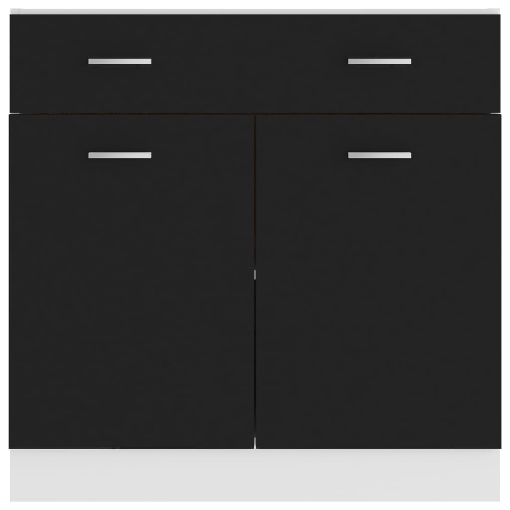 Mueble inferior de cocina madera sintetizada Nexus negro 80x46x81,5 cm - Vetonek