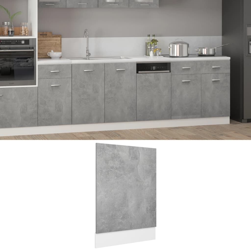 Vetonek Panel para lavavajillas contrachapada gris hormigón 45x3x67 cm