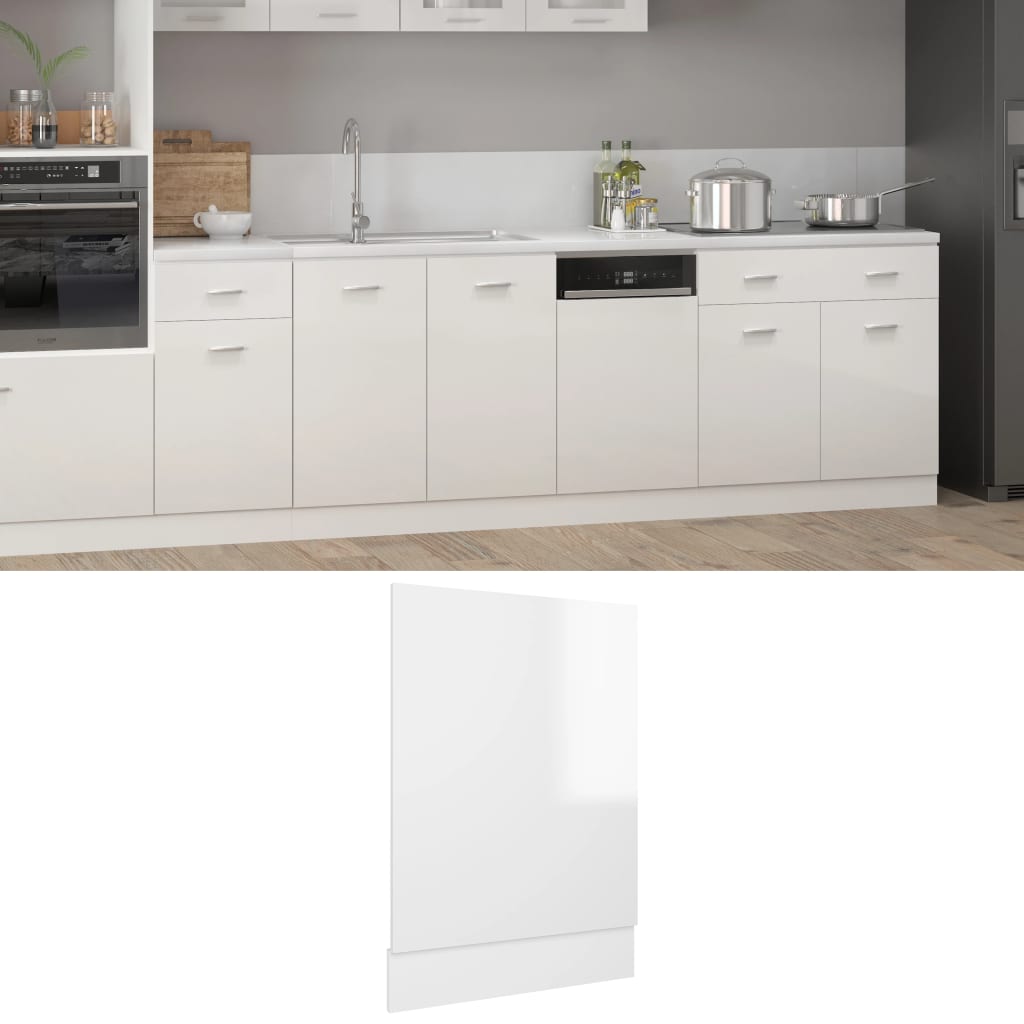 Vetonek Panel para lavavajillas contrachapada blanco brillo 45x3x67 cm