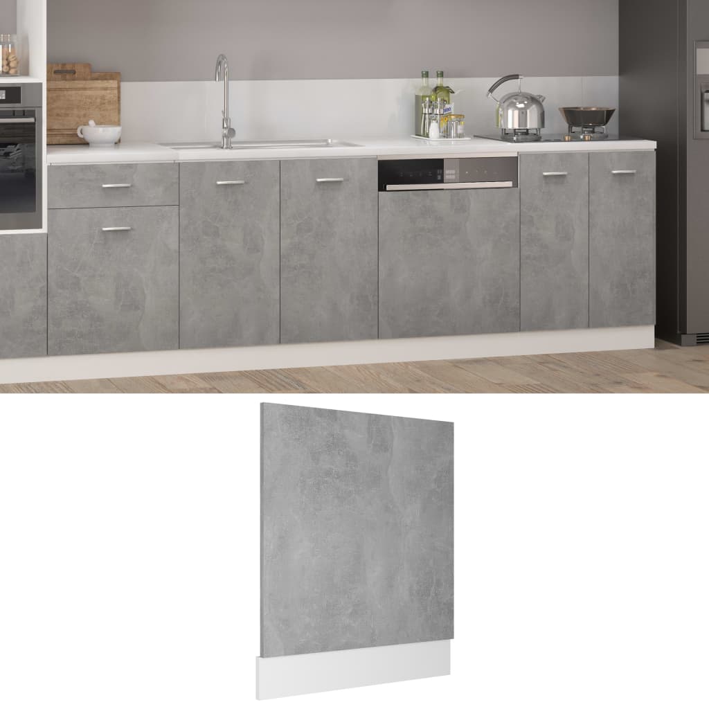 Vetonek Panel para lavavajillas contrachapada gris hormigón 59,5x3x67cm