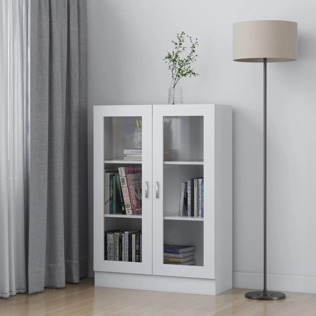 Vetonek Vitrina de madera contrachapada blanco 82,5x30,5x115 cm