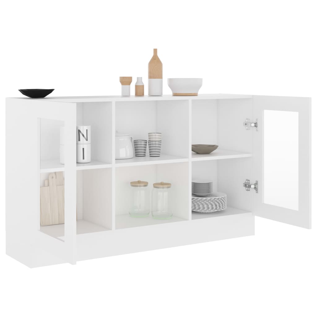 Vitrina de madera sintetizada Nexus blanca 120x30,5x70 cm vidaXL