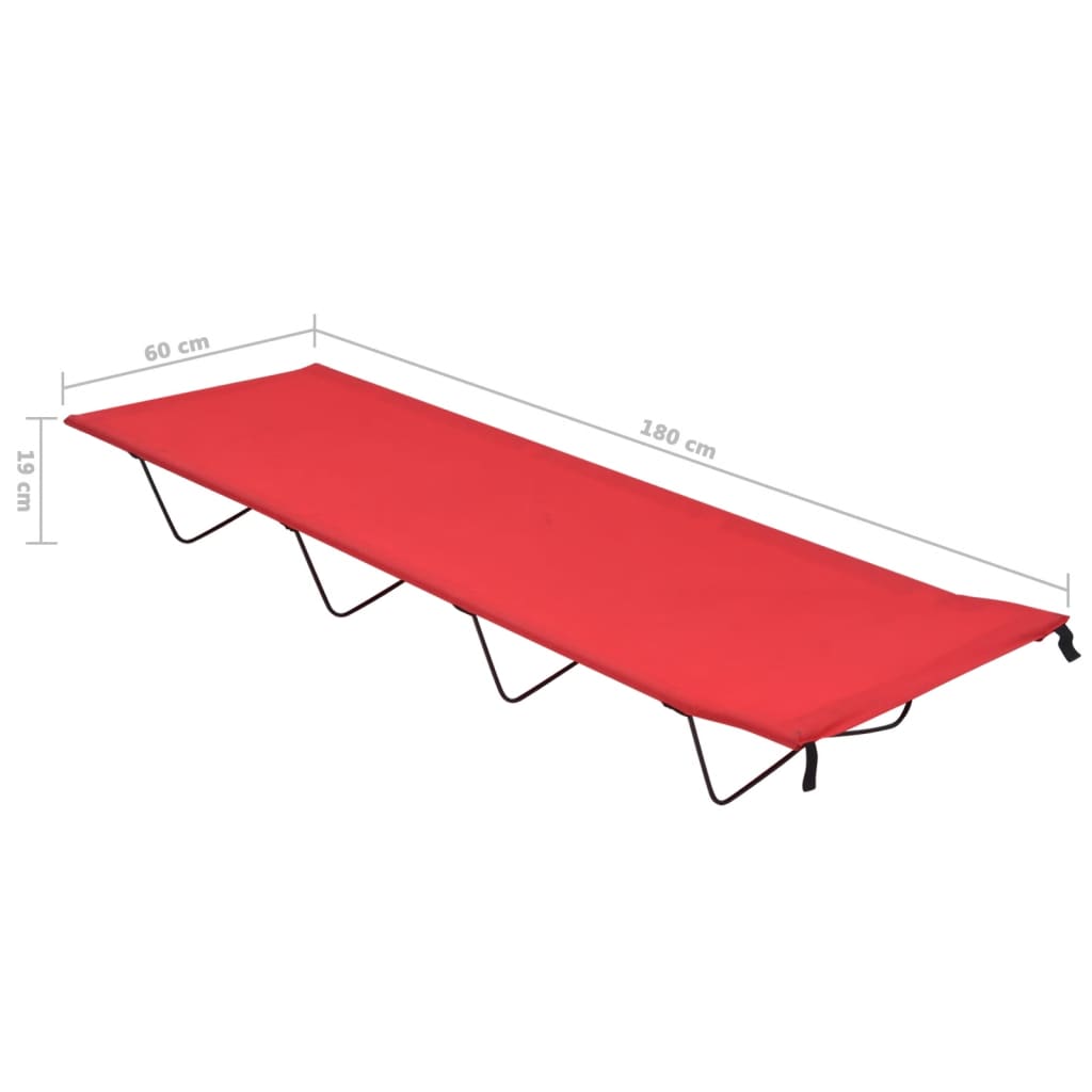 Camas de camping 2 uds tela Oxford y acero rojo 180x60x19 cm vidaXL