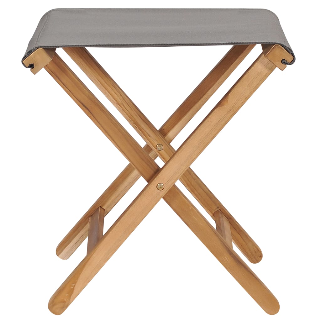 Folding chairs 2 uds solid wood of teak and dark gray fabric