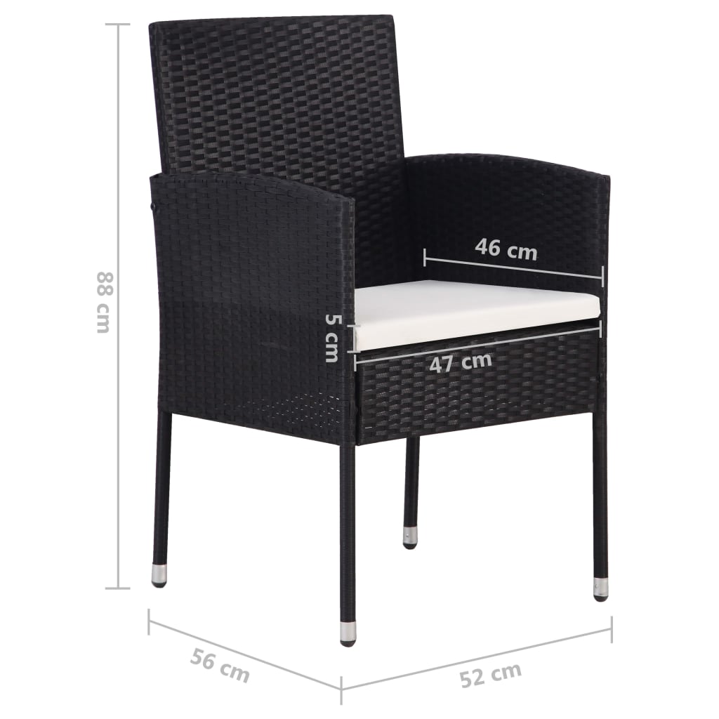 Garden chairs 4 units black synthetic