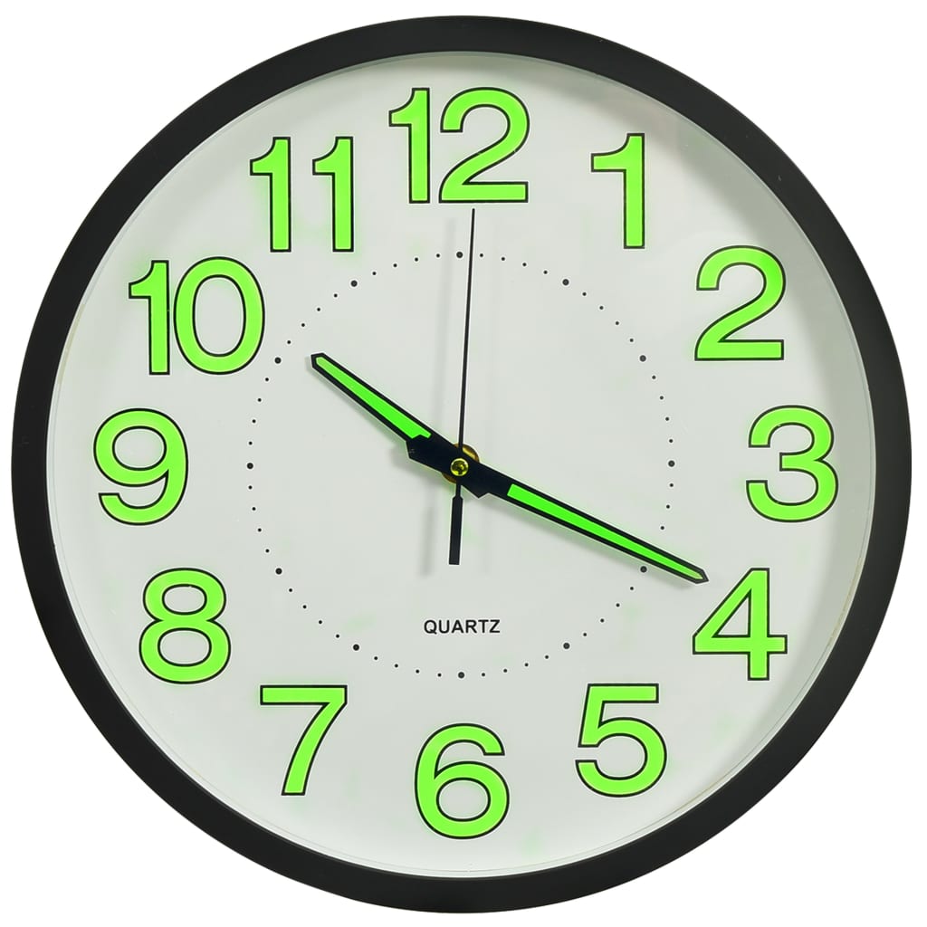 Vetonek Reloj de pared luminoso negro 30 cm