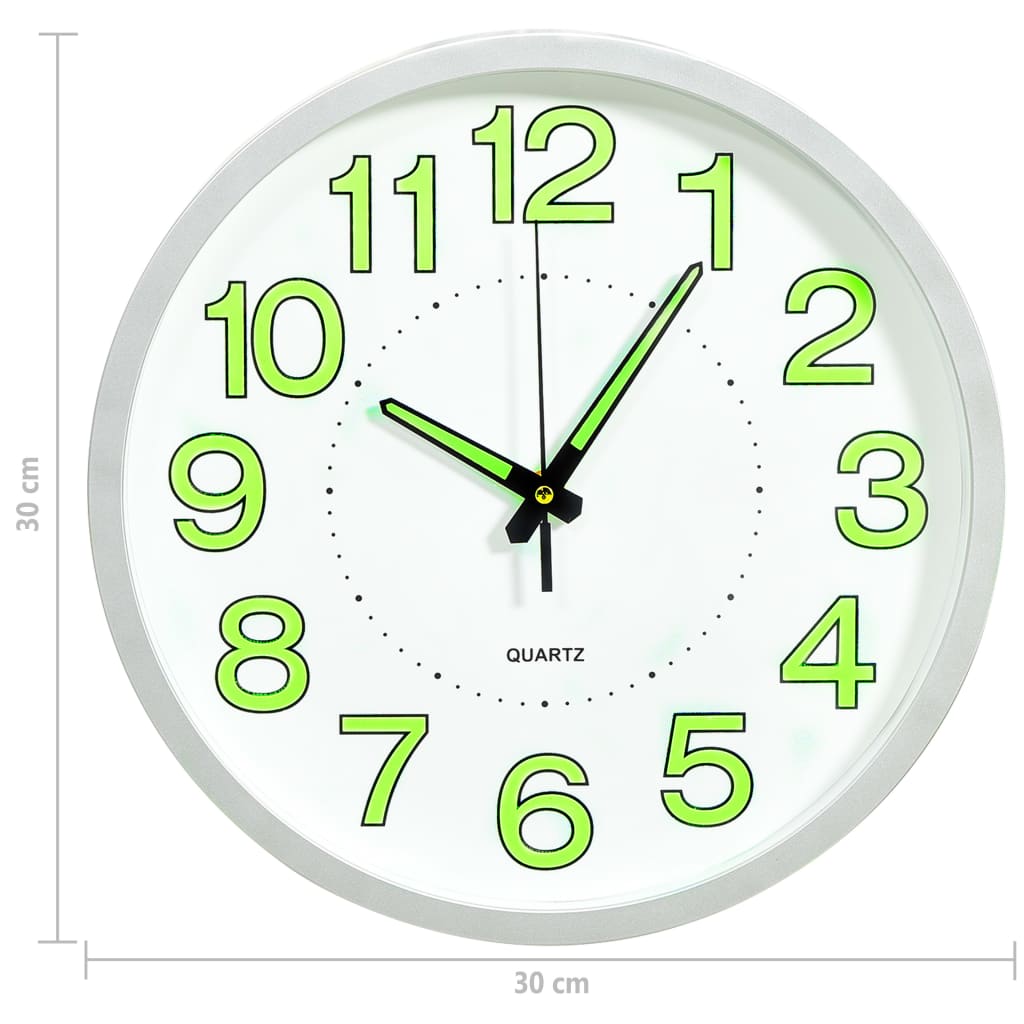 Reloj de pared luminoso blanco 30 cm - Vetonek