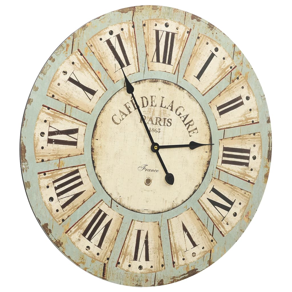 Reloj de pared de MDF multicolor 60 cm