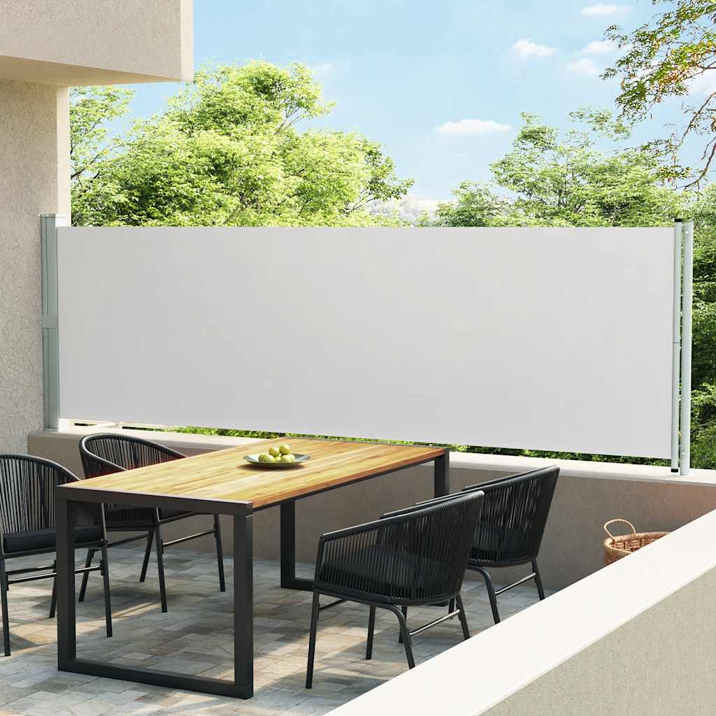 Vetonek Toldo lateral retráctil para patio crema 140x600 cm