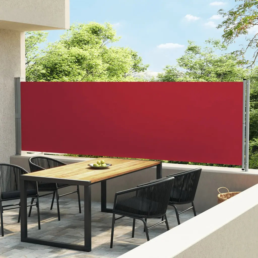 Vetonek Toldo lateral retráctil para patio rojo 140x600 cm