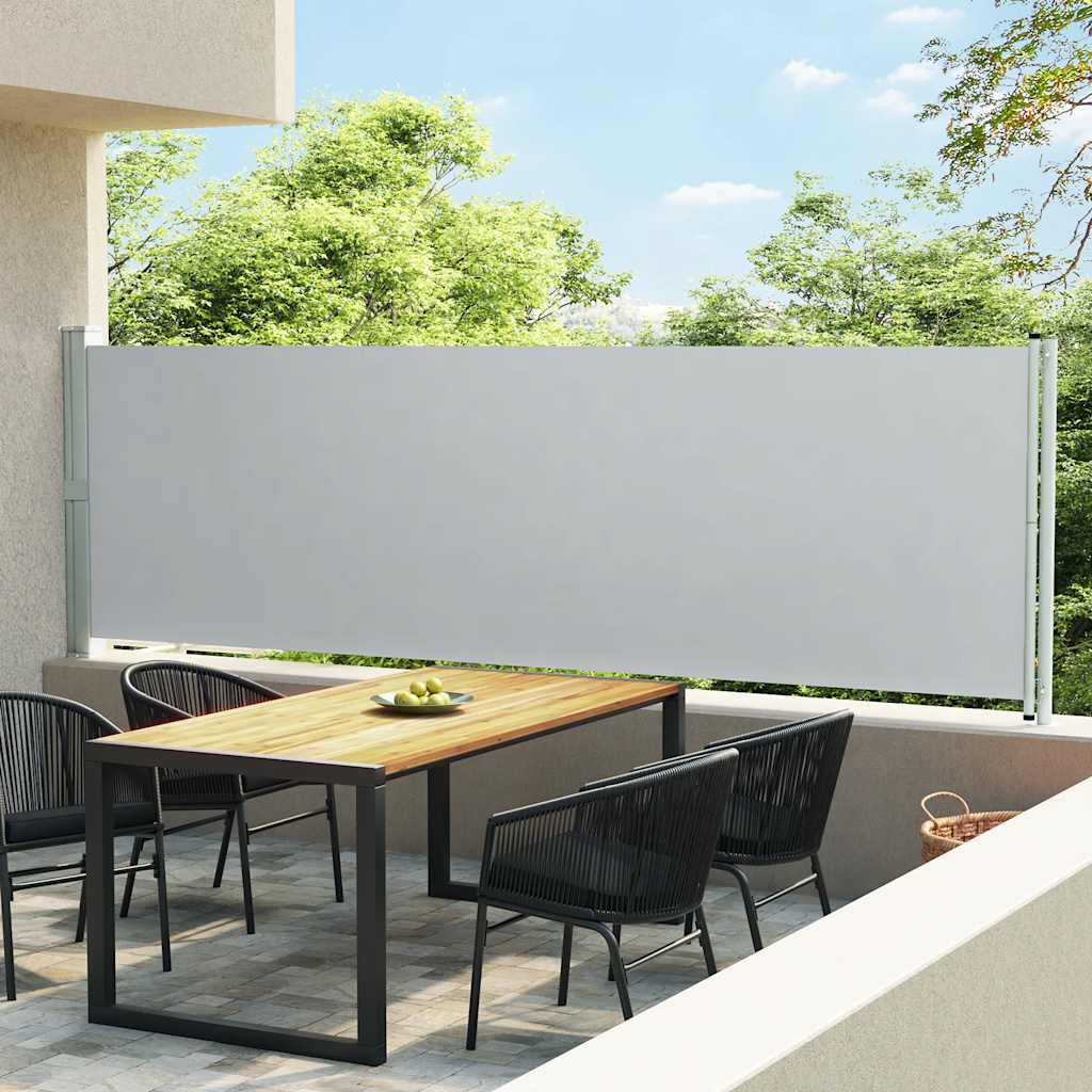 Vetonek Toldo lateral retráctil para patio gris 140x600 cm